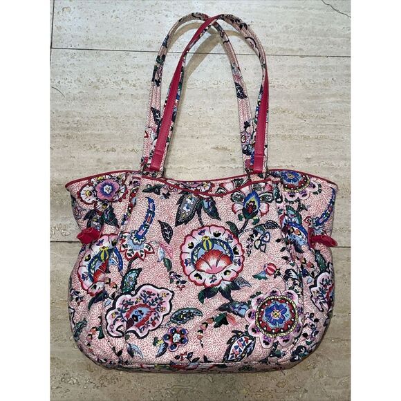 Vera Bradley Glenna Satchel Bag in "Stitched Flowers" Pattern - Picture 2 of 9